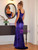 Purple Mermaid Velvet Straps Party Dress