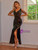 Black Mermaid Sequins V-neck Beading Party Dress