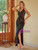 Black Mermaid Sequins V-neck Beading Party Dress
