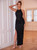 Black Halter Backless Sequins Split Party Dress