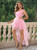 Pink Tulle One Shoulder Hi Lo Party Dress