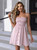 Pink Pleats Button Short Dress