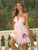 Pink Tulle Straps Flower Short Dress