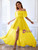 Yellow Chiffon Solid Color Off the Shoulder Party Dress