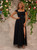 Black Tulle Sequins Long Party Dress