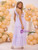 Purple One Shoulder Flower Prom Dress