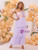 Purple One Shoulder Flower Prom Dress
