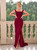 Burgundy Mermaid Off the Shoulder Party Dress