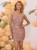 Pink Sequins One Shoulder Beading Party Dress