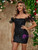 Black Sequins Off the Shoulder Short Party Dress