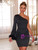 Black Long Sleeve One Shoulder Party Dress