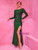 Green Long Sleeve Split Party Dress