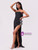 Black Strapless Bow Split Long Dress