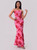 Fuchsia Sheath Lace Flower Party Dress