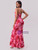Fuchsia Sheath Lace Flower Party Dress
