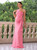 Pink Sheath One Shoulder Long Party Dress