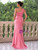 Pink Sheath One Shoulder Long Party Dress