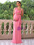 Pink Sheath One Shoulder Long Party Dress