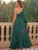 Green Long Sleeve One Shoulder Split Long Dress