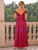Red Off the Shoulder Long Party Dress
