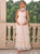 Champagne Tulle Halter Long Party Dress