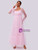Pink Tulle Long Sleeve Long Party Dress