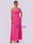 Fuchsia One Shoulder Pleats Long Party Dress