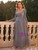 Gray Tulle Sequins Long Sleeve Party Dress