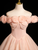 Pink Tulle Off the Shoulder Flower Pearls Quinceanera Dress