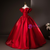 Red Satin Off the Shoulder Pleats Quinceanera Dress