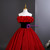 Red Black Off the Shoulder Quinceanera Dress