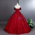 Red Print Off the Shoulder 3D Flower Quinceanera Dress