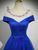 Royal Blue Sequins Cap Sleeve Prom Dress