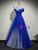 Royal Blue Sequins Cap Sleeve Prom Dress