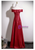Burgundy Off the Shoulder Appliques Prom Dress