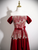Fashion Burgundy Velvet Sequins Off the Shoulder Prom Dress