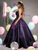 Purple Satin Off the Shoulder Quinceanera Dress