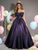 Purple Satin Off the Shoulder Quinceanera Dress