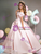 Simple Pink Satin Strapless 3D Flower Quinceanera Dress