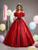 Red Satin Off the Shoulder Appliques Quinceanera Dress
