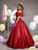 Red Satin Off the Shoulder Appliques Quinceanera Dress