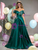 Green Satin Pleats Beading Quinceanera Dress