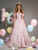 Ball Gown Pink Print Off the Shoulder Quinceanera Dress