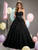 Fashion Black Tulle Off the Shoulder 3D Flower Quinceanera Dress
