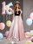 Pink Off the Shoulder Pearls Quinceanera Dress