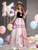 Pink Off the Shoulder Pearls Quinceanera Dress