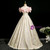 Fashion Champagne Print Off the Shoulder Quinceanera Dress