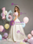 Fashion Champagne Print Off the Shoulder Quinceanera Dress