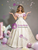 Fashion Champagne Print Off the Shoulder Quinceanera Dress
