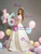 Fashion Champagne Print Off the Shoulder Quinceanera Dress